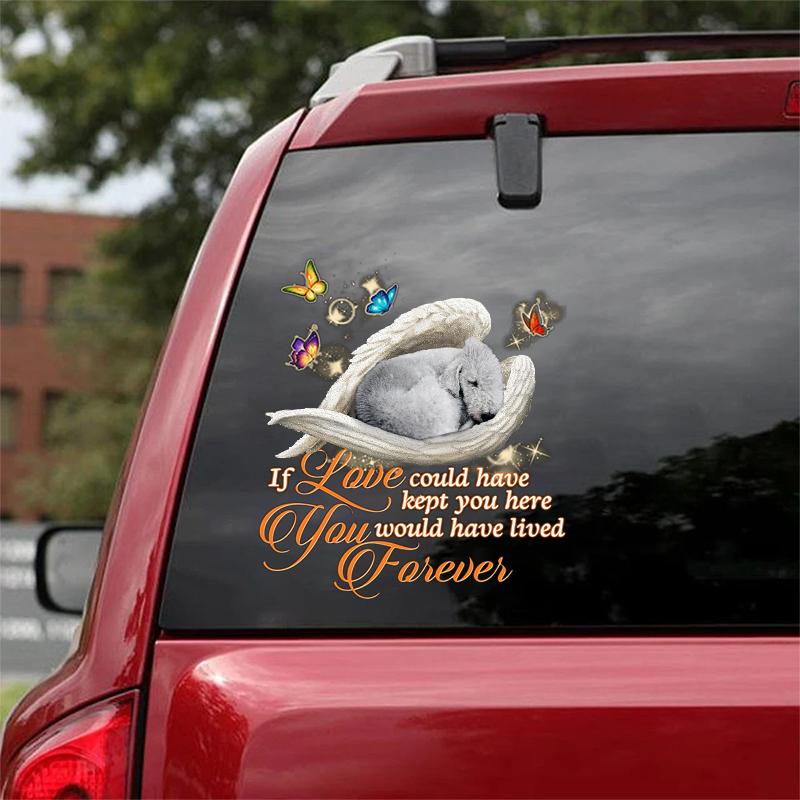 Bedlington Terrier Sleeping Angel Lived Forever Decal