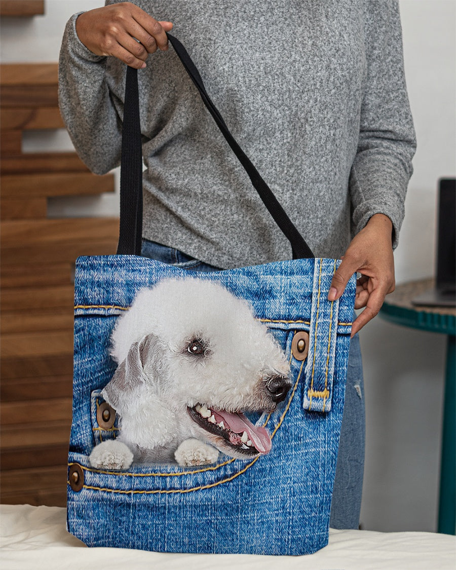 Bedlington terrier-in pocket-Cloth Tote Bag