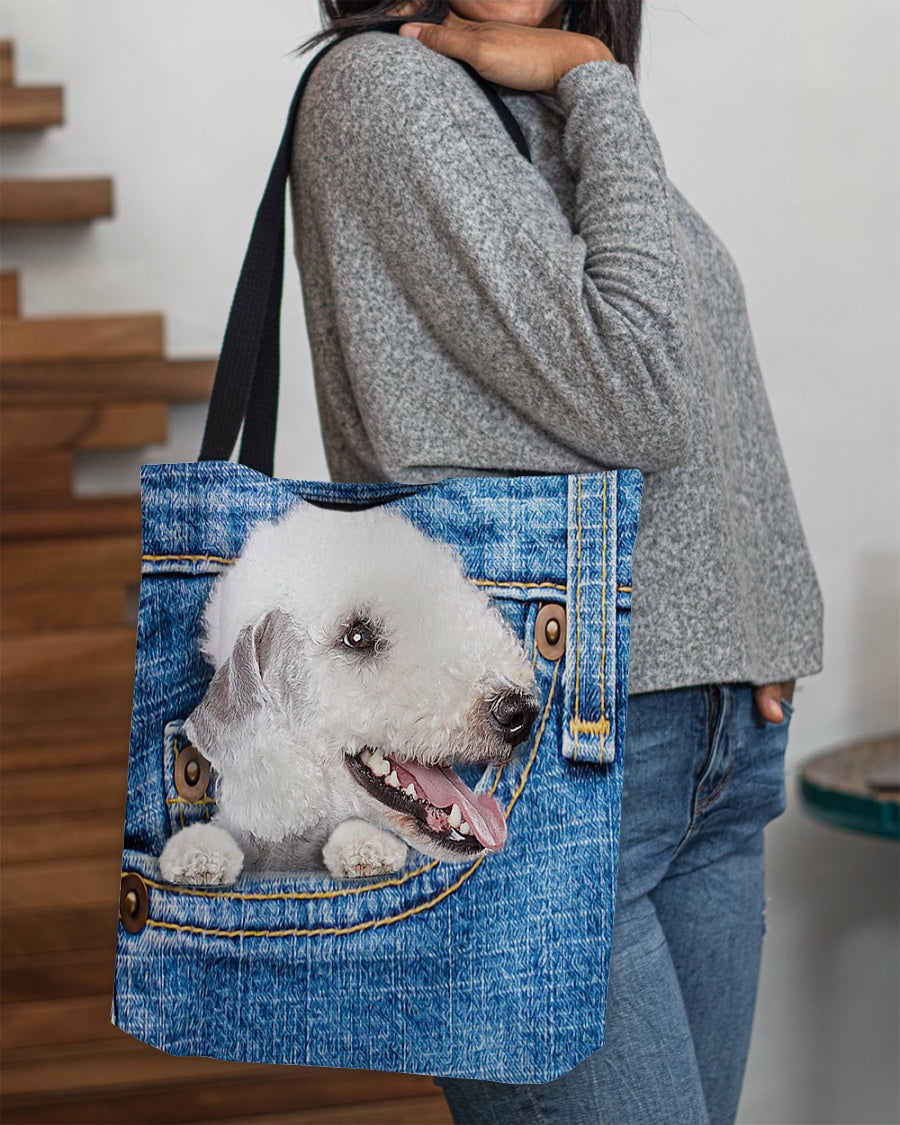Bedlington terrier-in pocket-Cloth Tote Bag