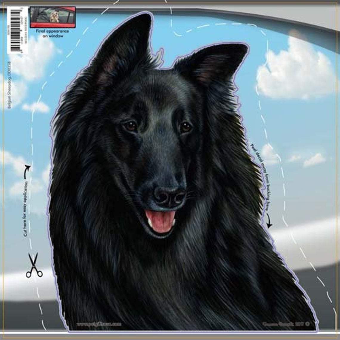 Belgian Sheepdog-On The Move Window Car Sticker