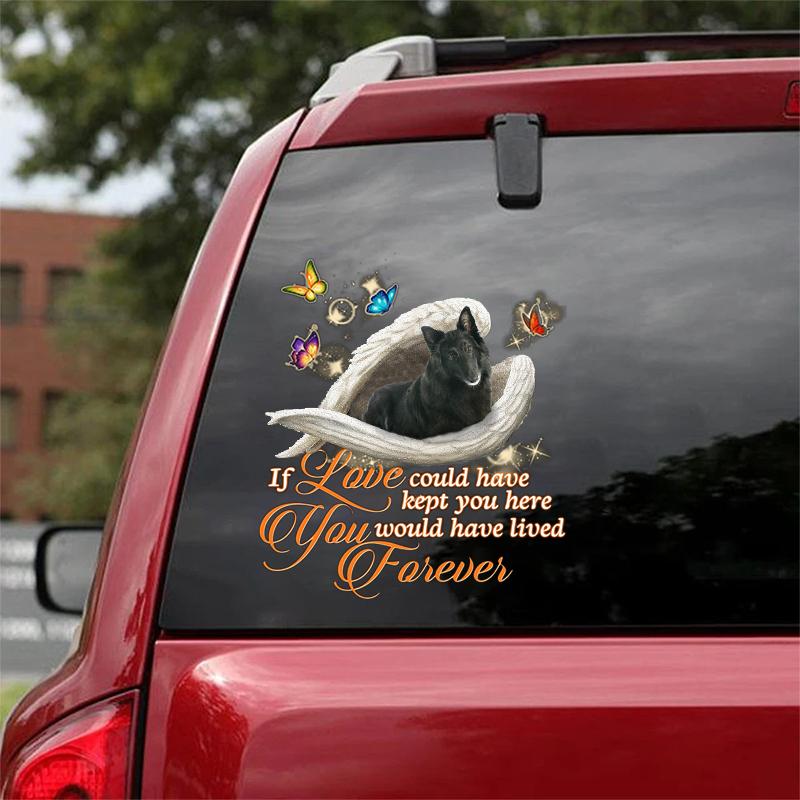 Belgian Sheepdog Sleeping Angel Lived Forever Decal