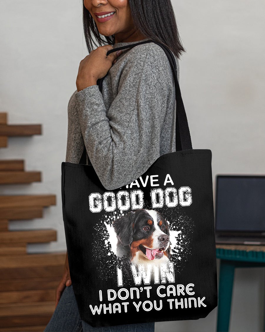 Bernese Mountain-I Win Cloth Tote Bag