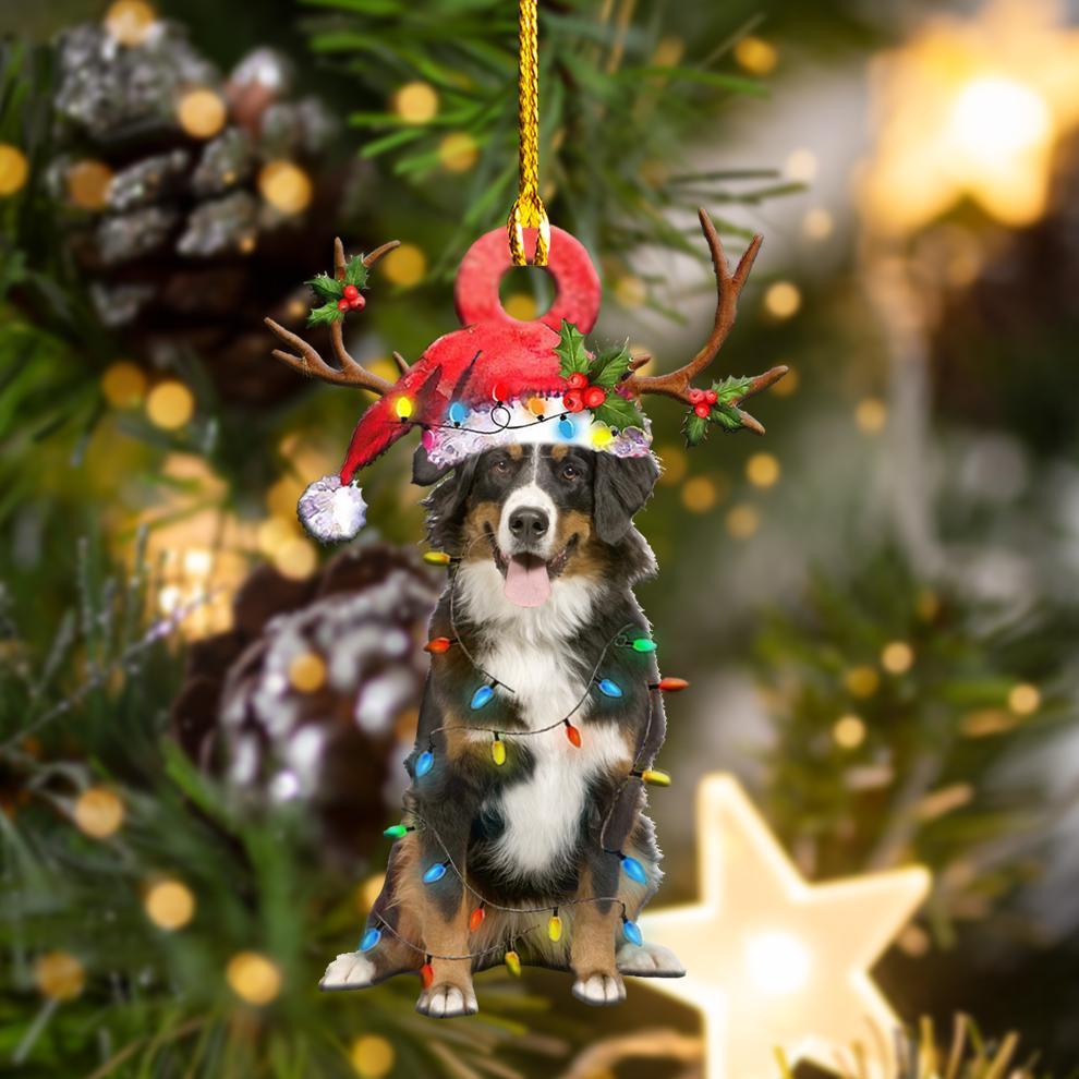 Bernese Mountain Christmas Shape Ornament