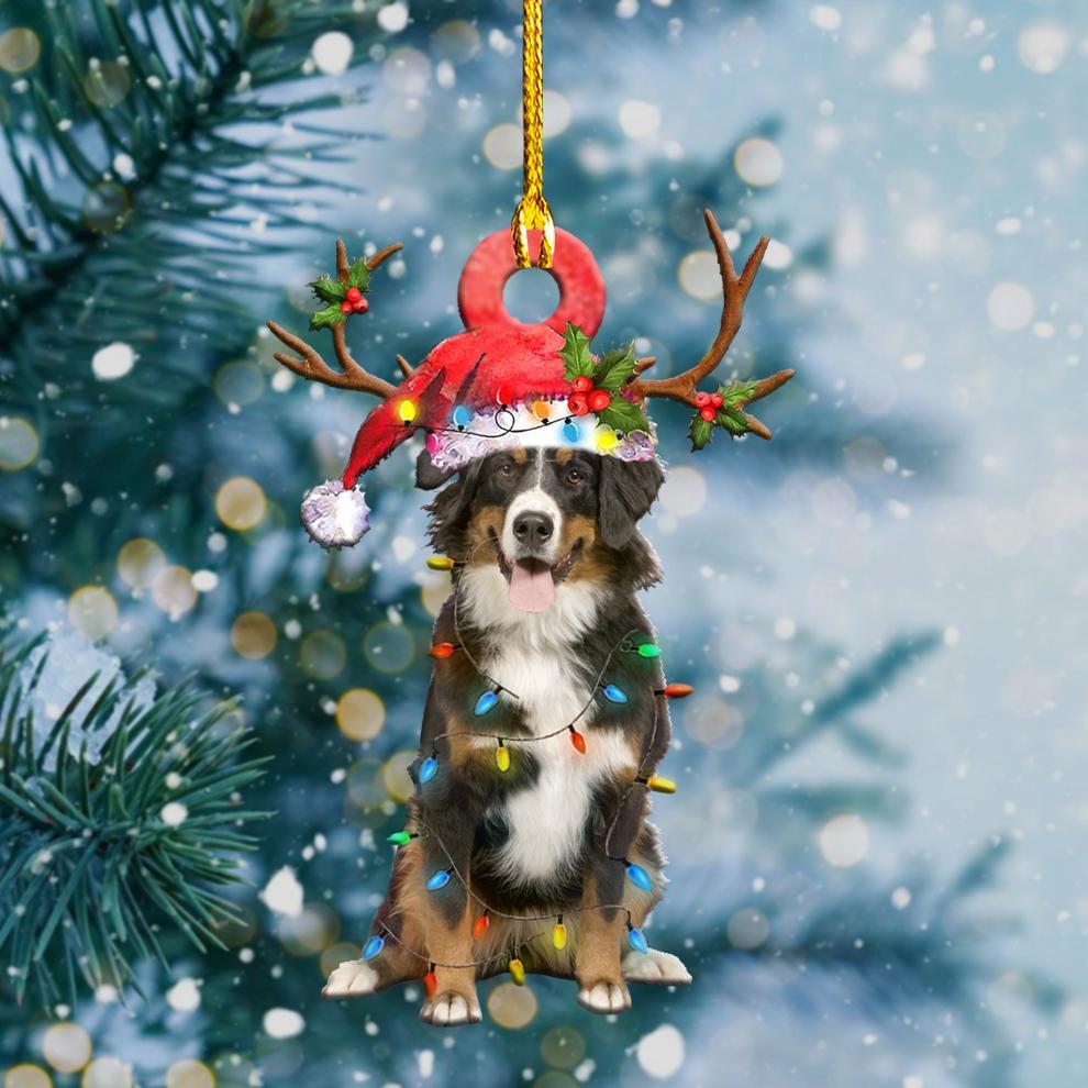 Bernese Mountain Christmas Shape Ornament