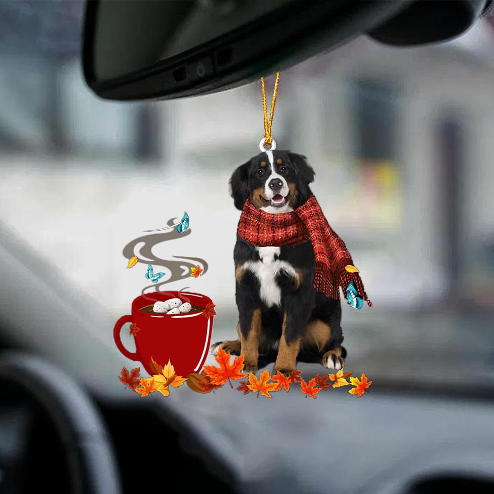 Bernese Mountain Dog 1-Fall Chocolate-Two Sided Ornament