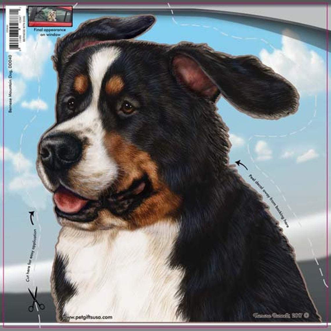 Bernese Mountain Dog-On The Move Window Car Sticker