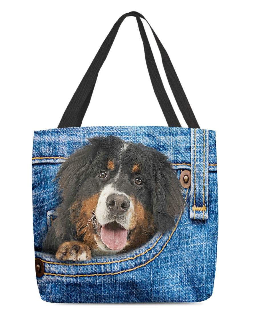 Bernese mountain-in pocket-Cloth Tote Bag