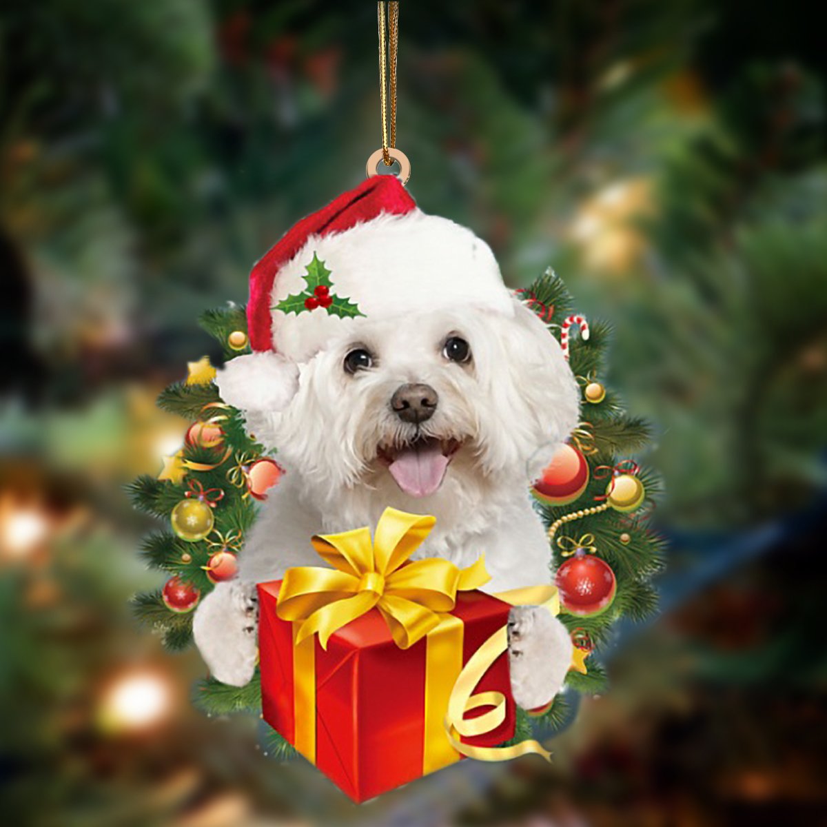 Bichon-Dogs give gifts Hanging Ornament