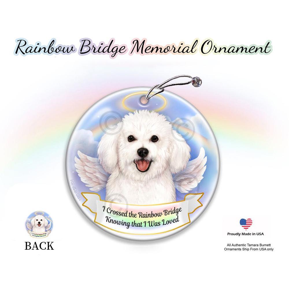Rainbow Bridge Memorial-Bichon Porcelain Hanging Ornament