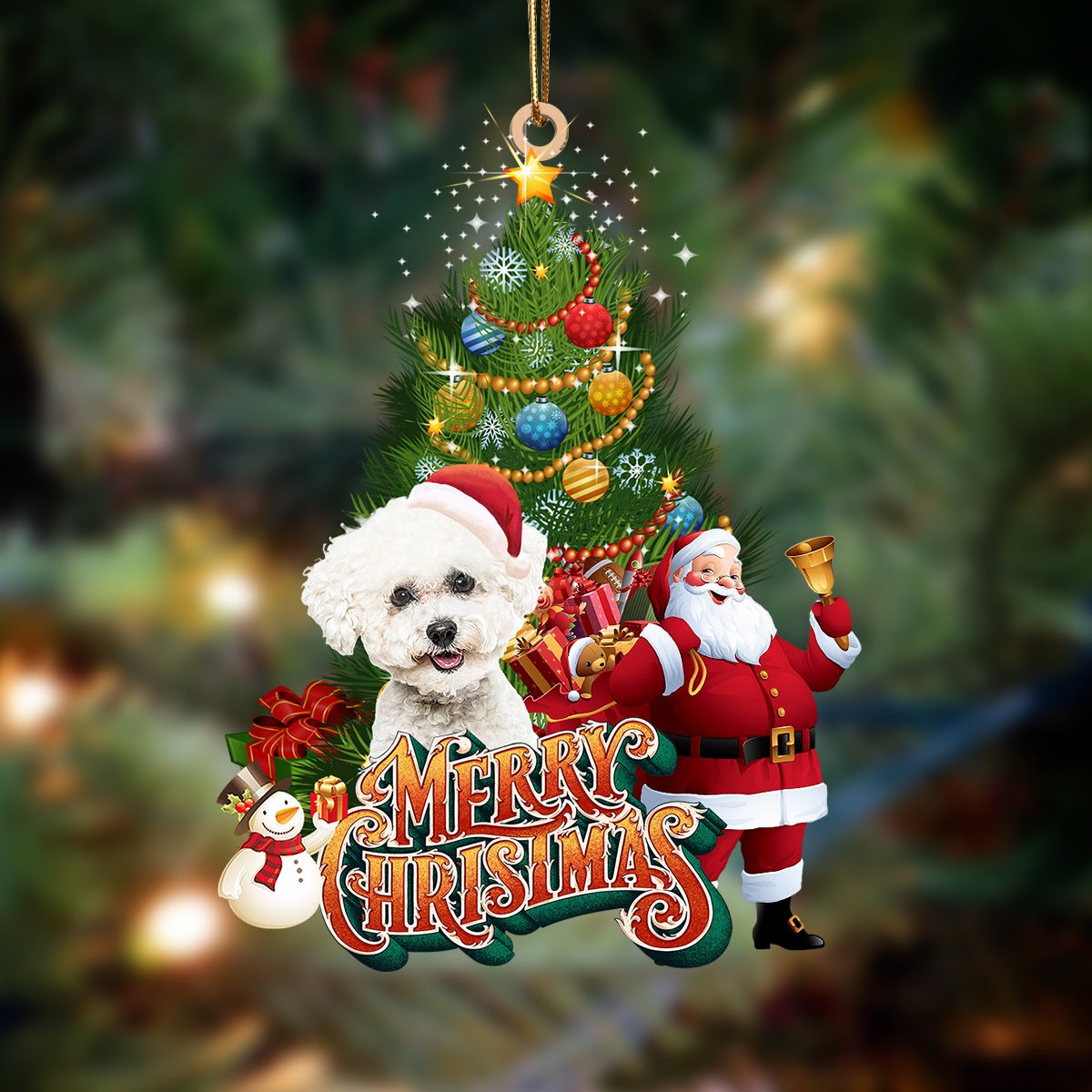 Bichon Frise-Christmas Tree&amp;Dog Hanging Ornament