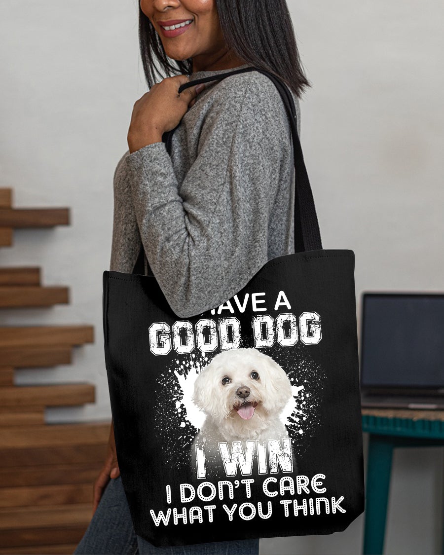 Bichon Frise-I Win Cloth Tote Bag