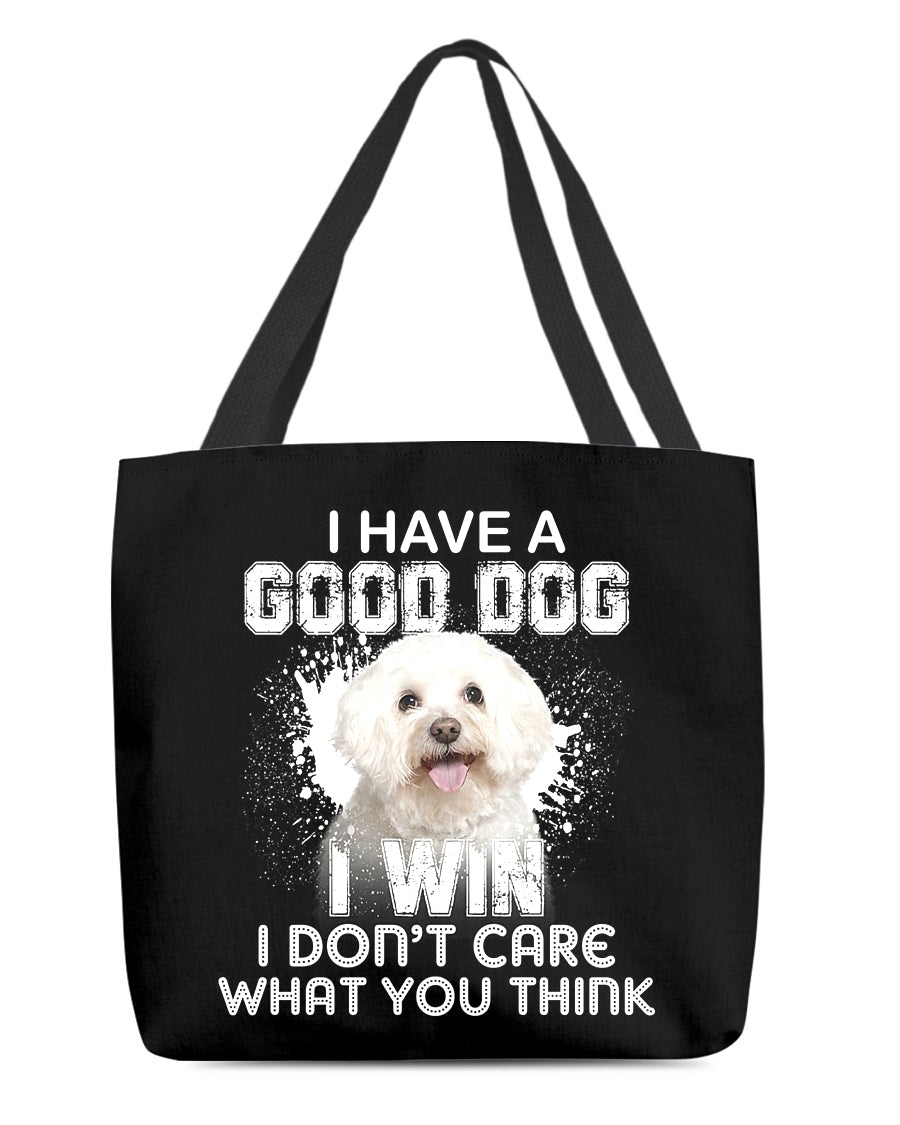 Bichon Frise-I Win Cloth Tote Bag