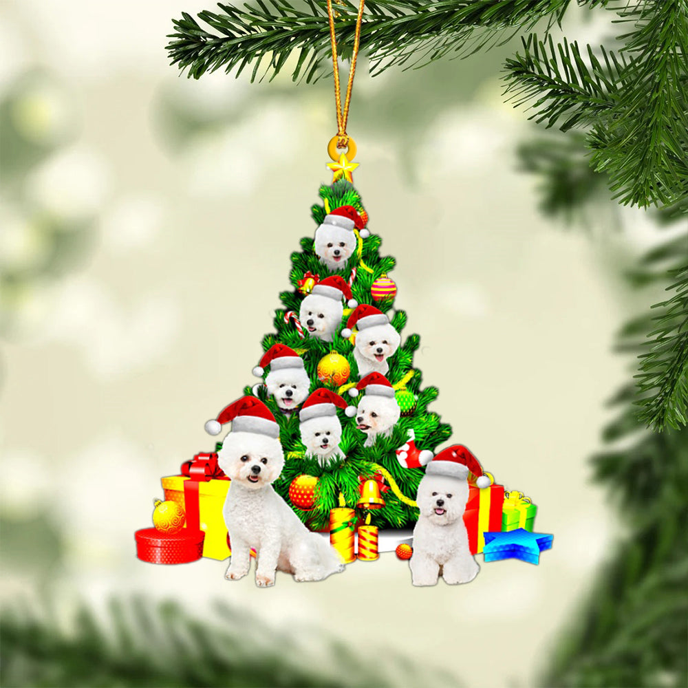 Bichon Frise-Xmas Tree&amp;Dog-Two Sided Ornament