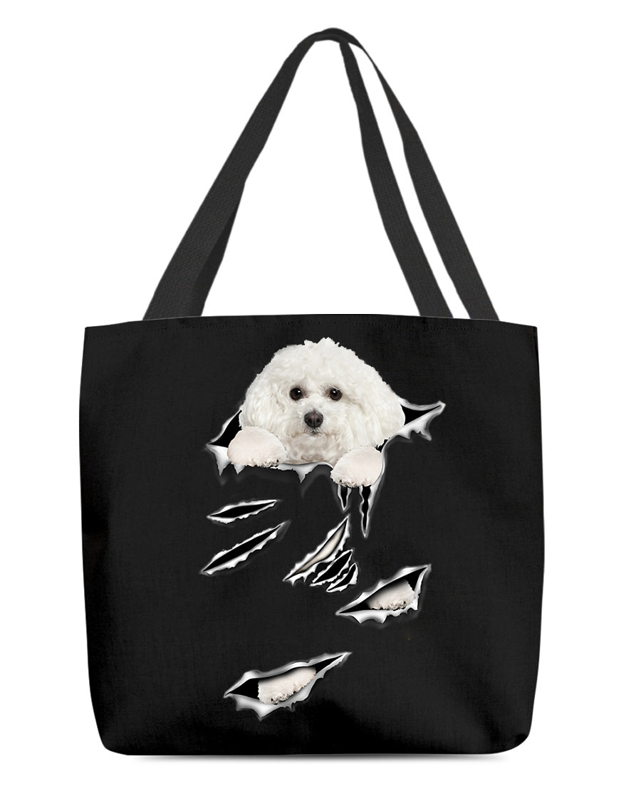 Cracks-Bichon Frise-Cloth Tote Bag