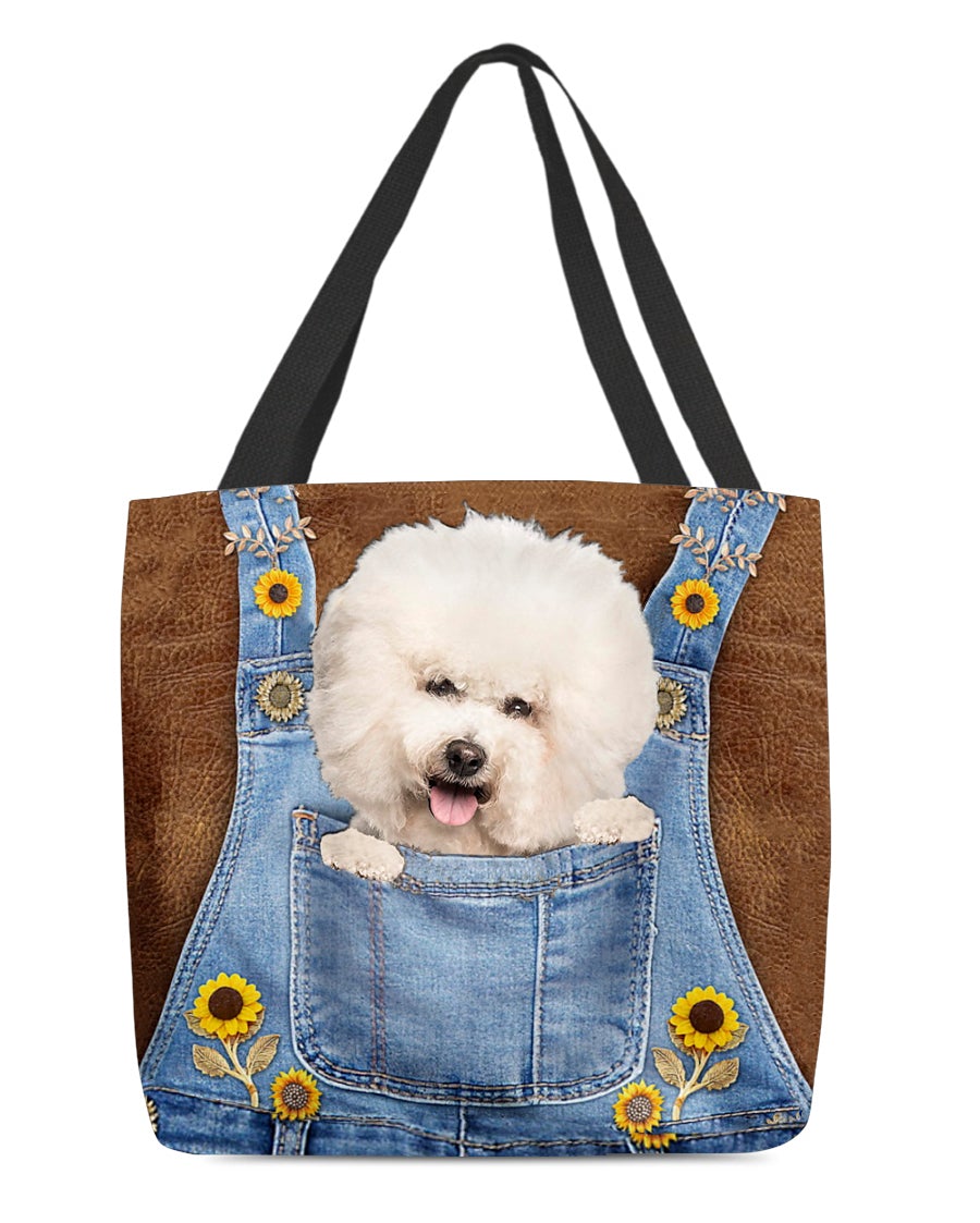 Bichon Frise And Sunflower-Cloth Tote Bag