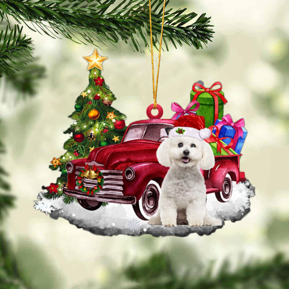 Bichon Frise Tis The Season Two Sided Ornament