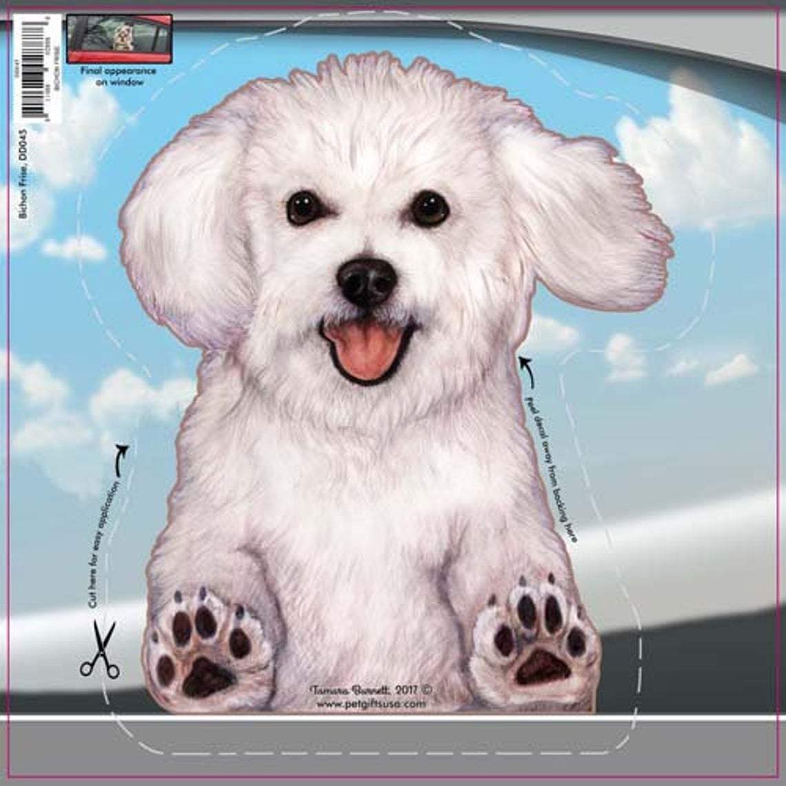 Bichon Frise-On The Move Window Car Sticker