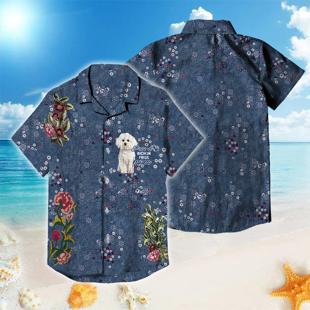 Bichon Frise (2)-Pround Dad &amp; Mom Beach Shirt