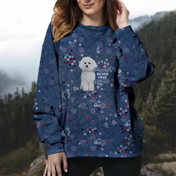 Bichon Frise Dog Pattern Print Women Men Pullover Hoodie