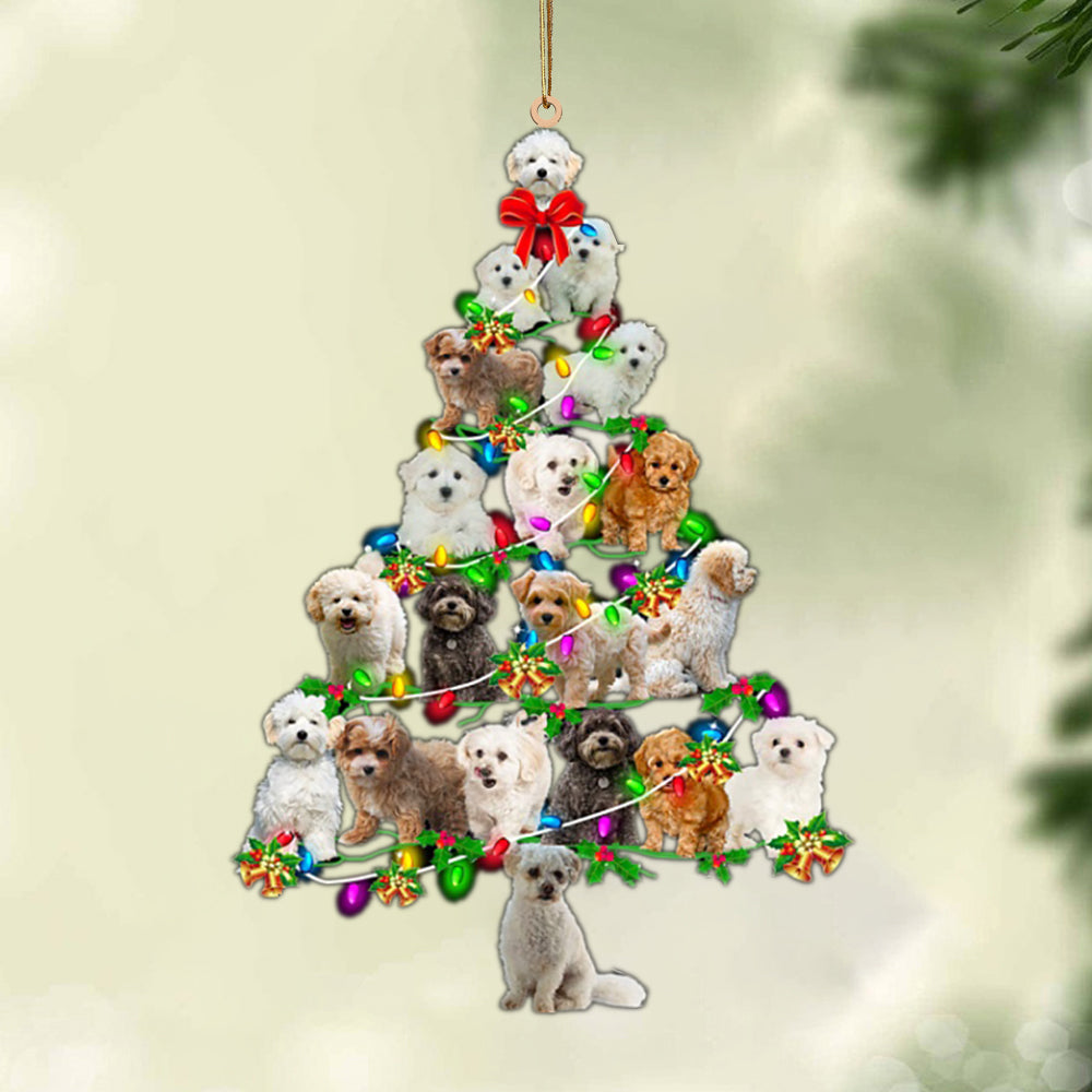 Bichon Frise-Christmas Tree Lights-Two Sided Ornament