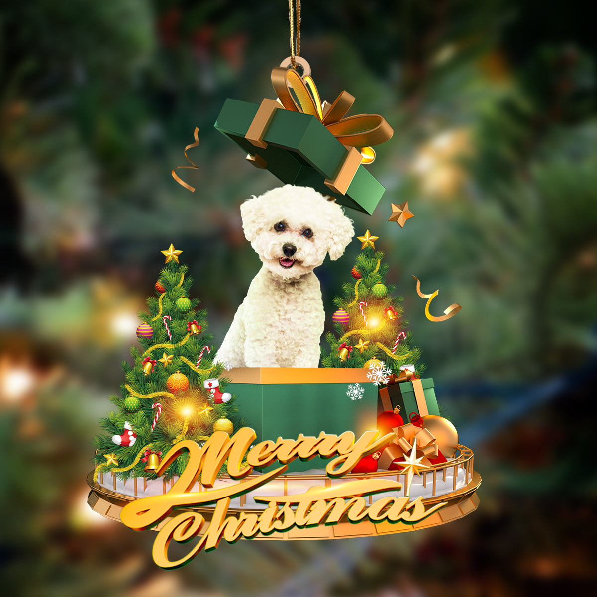 Bichon  Frise-Christmas Gifts&dogs Hanging Ornament