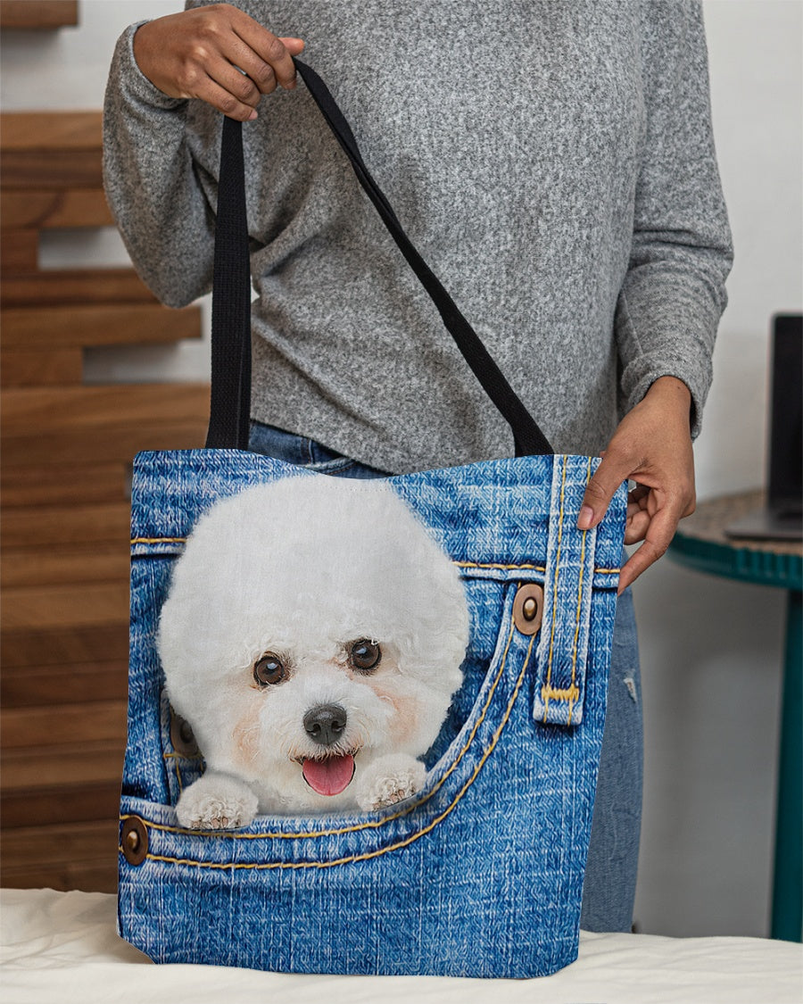 Bichon frise-in pocket-Cloth Tote Bag
