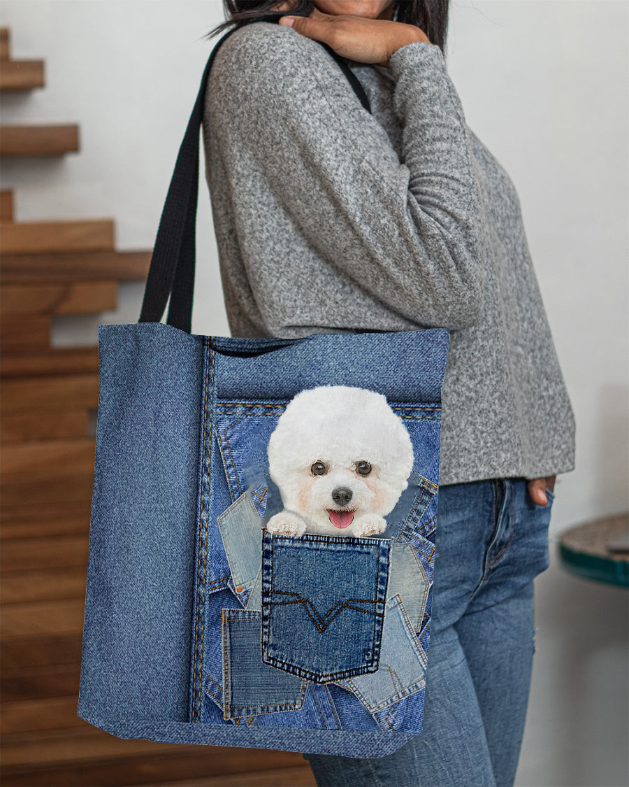 Bichon frise-in pocket2-Cloth Tote Bag