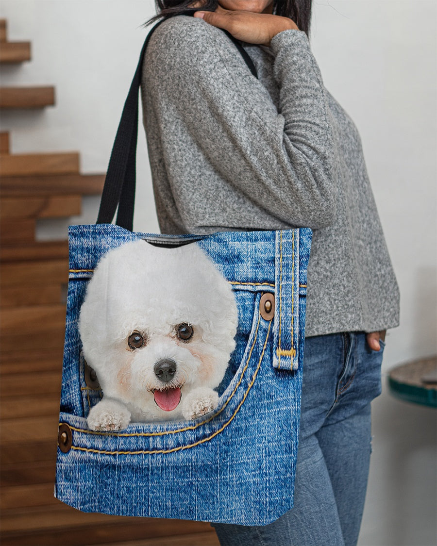 Bichon frise-in pocket-Cloth Tote Bag