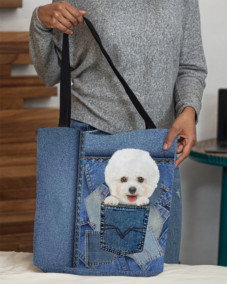 Bichon frise-in pocket2-Cloth Tote Bag