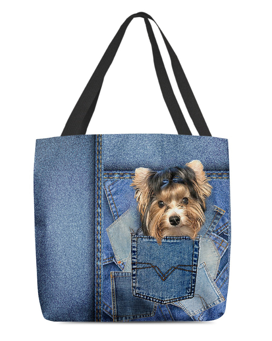 Biewer Terrier-in pocket2-Cloth Tote Bag
