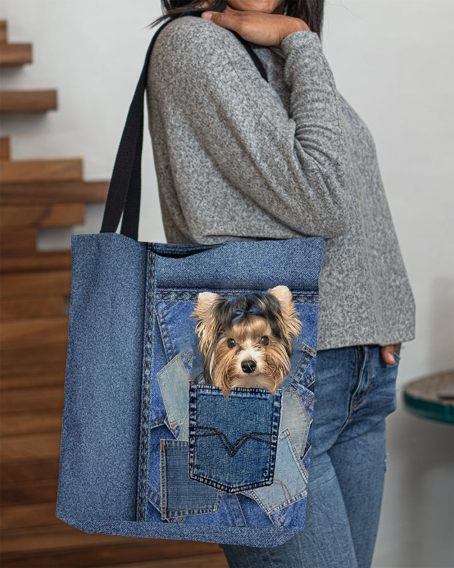 Biewer Terrier-in pocket2-Cloth Tote Bag