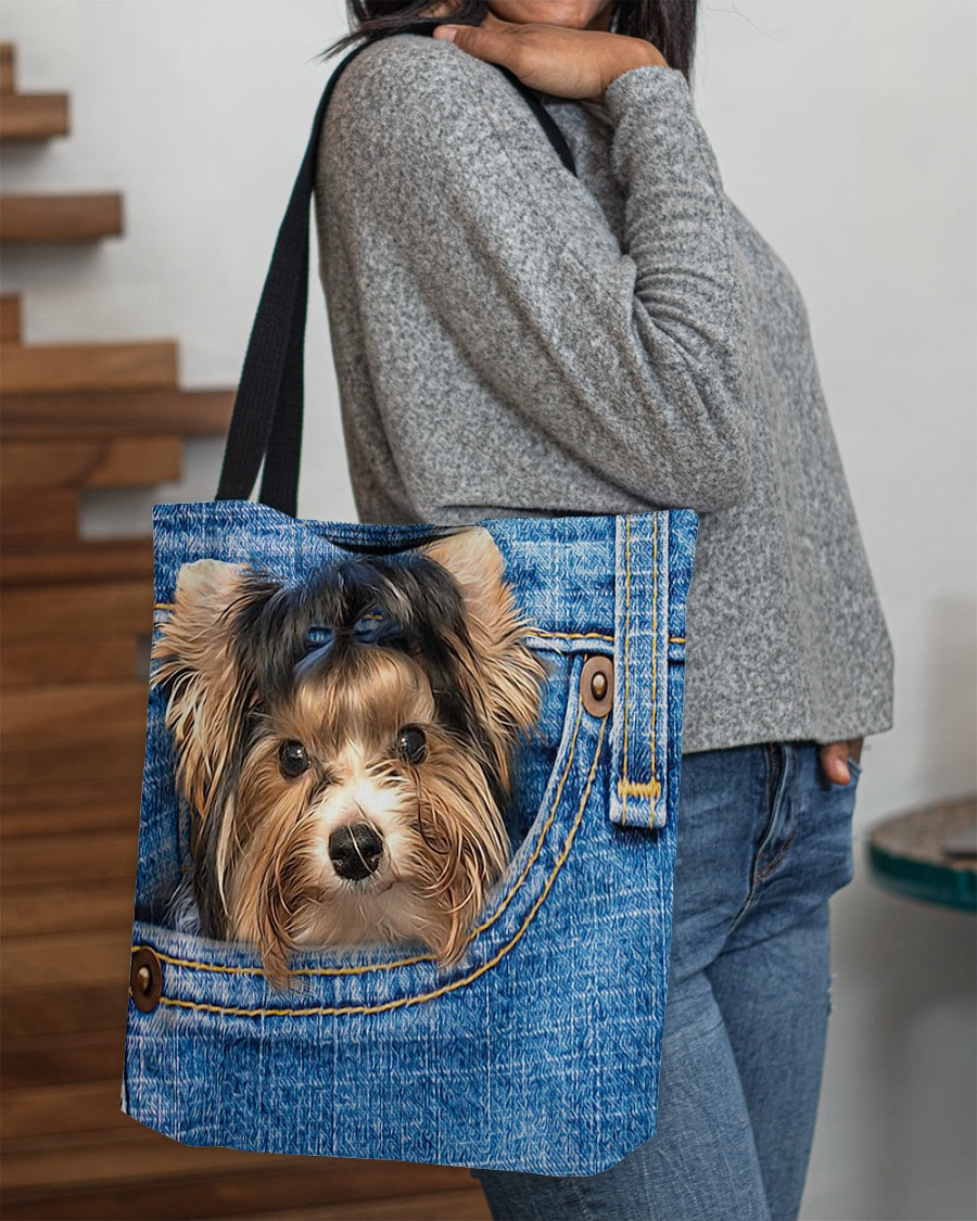 Biewer Terrier-in pocket-Cloth Tote Bag