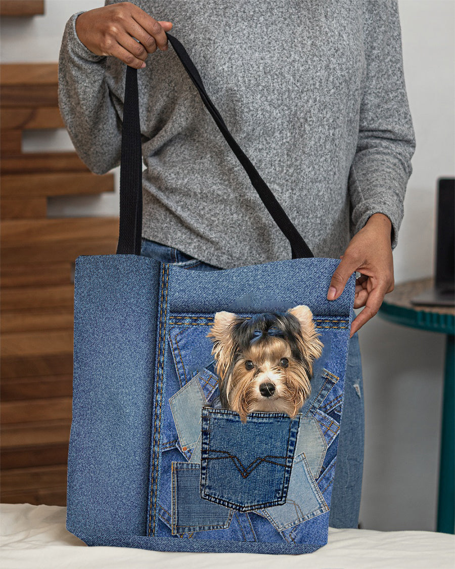 Biewer Terrier-in pocket2-Cloth Tote Bag