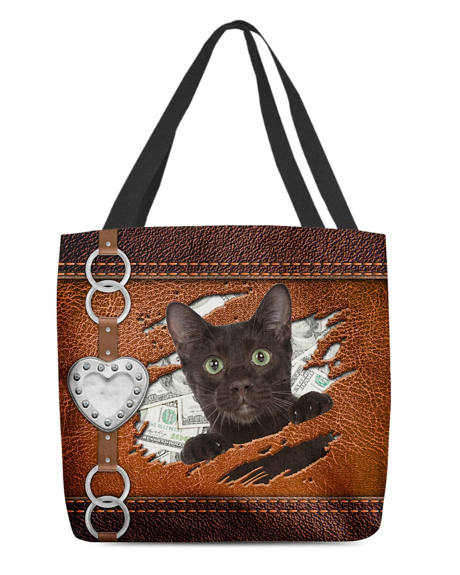 Black Cat-Let Me Go Out -Cloth Tote Bag