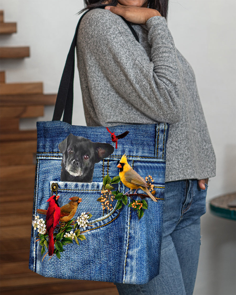 Black Chug-Cardinal &amp; Dog Cloth Tote Bag