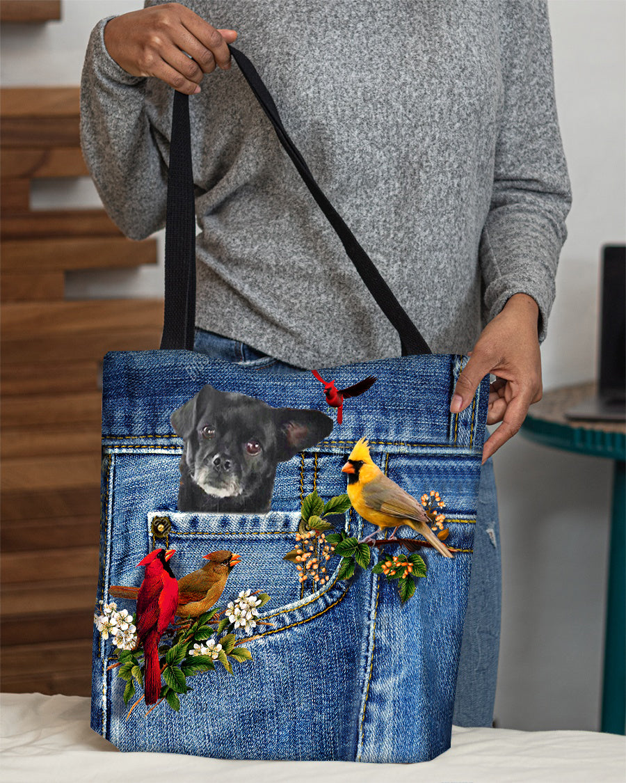Black Chug-Cardinal &amp; Dog Cloth Tote Bag