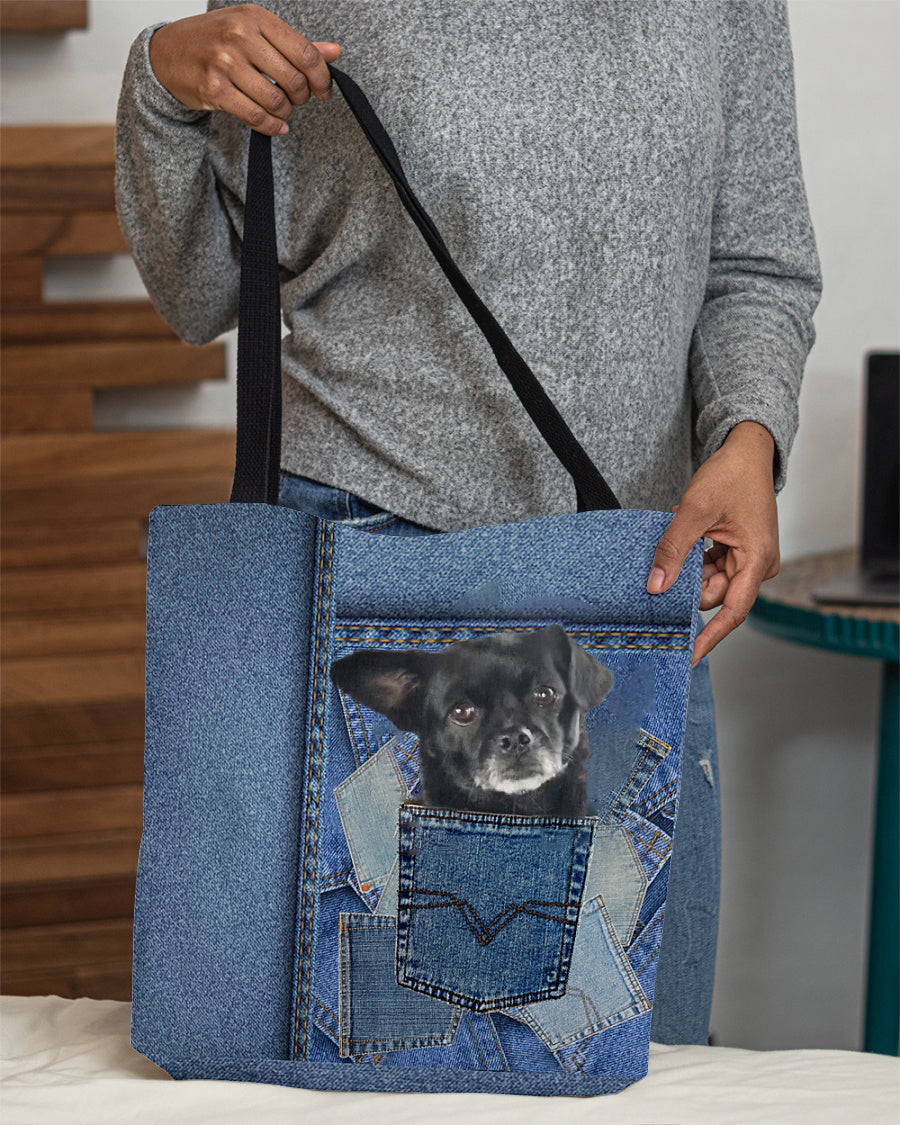 Black Chug-in pocket2-Cloth Tote Bag