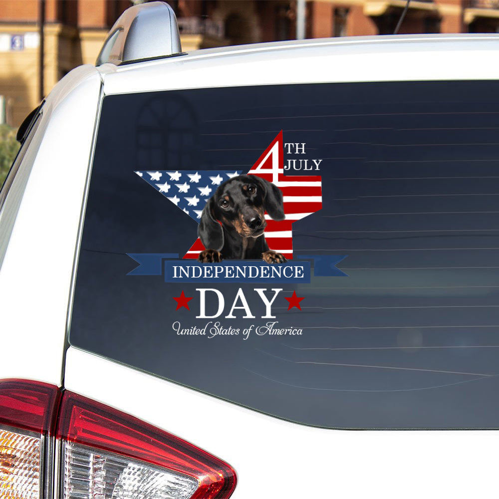 Black Dachshund-Independent Day2 Car Sticker