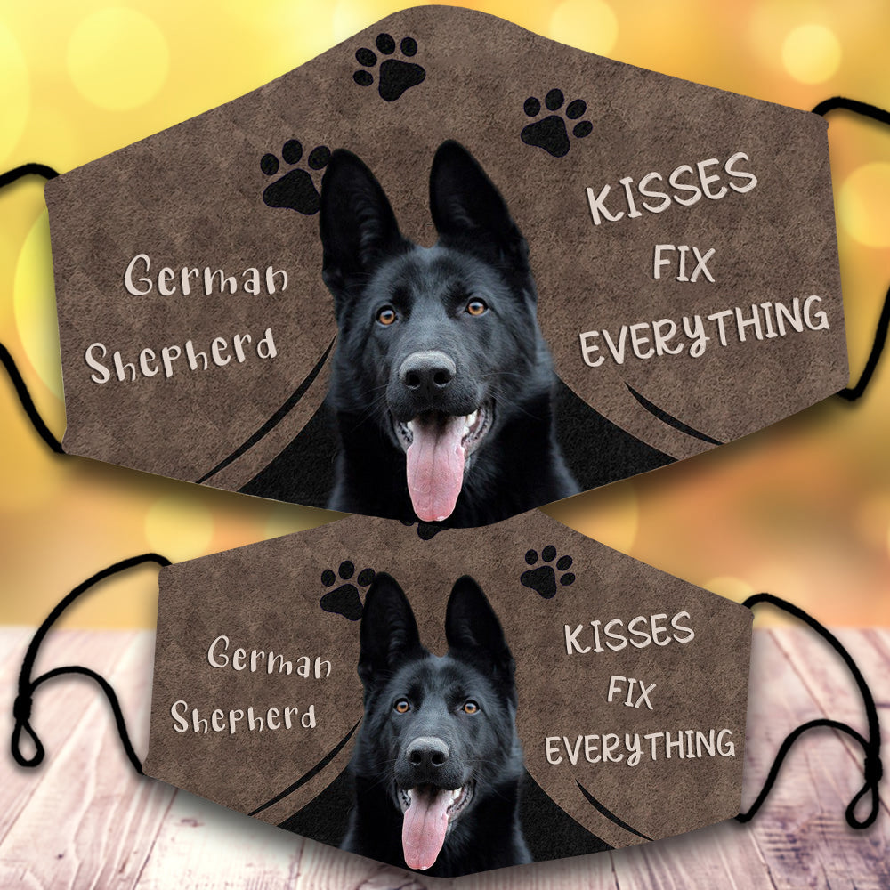 Black German shepherd-Kisses Fix Everything-Veil