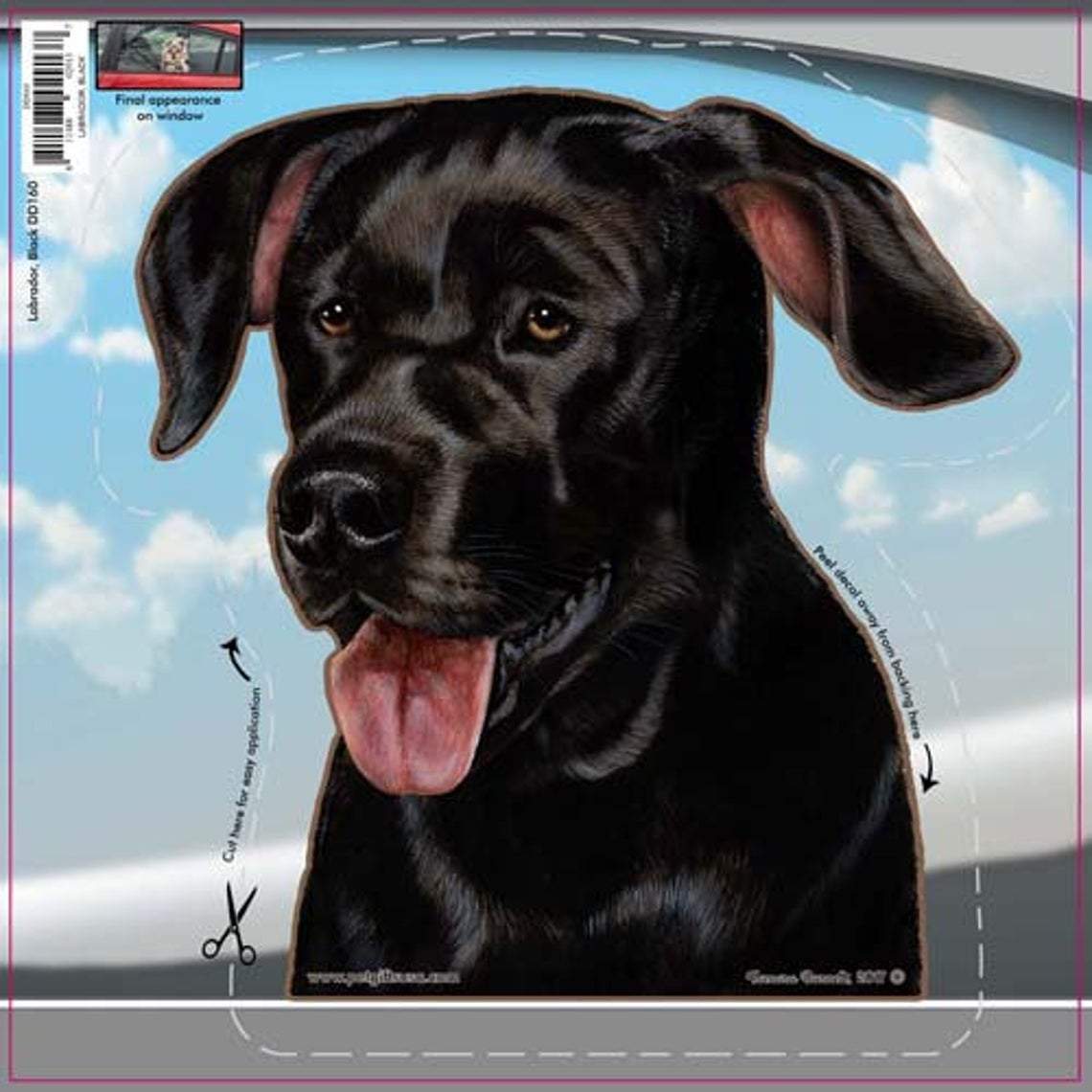 Black Labrador-On The Move Window Car Sticker