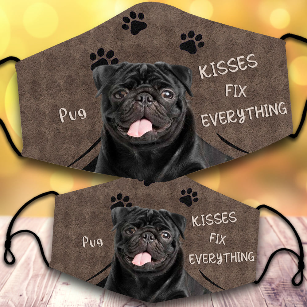 Black Pug-Kisses Fix Everything-Veil