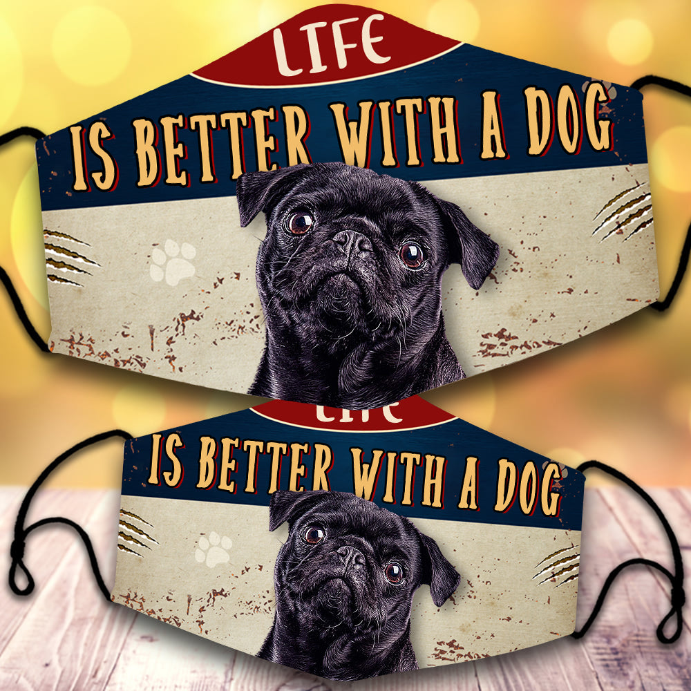 Black Pug-Life Is Better With A Dog-Veil