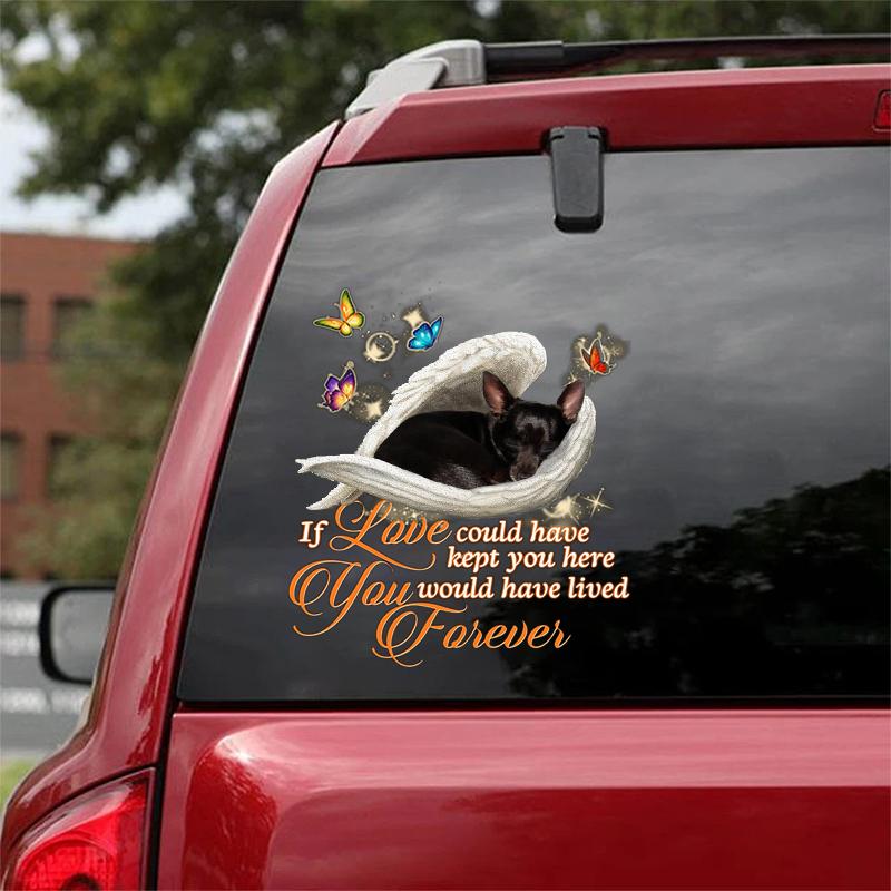 Black chihuahua Sleeping Angel Lived Forever Decal
