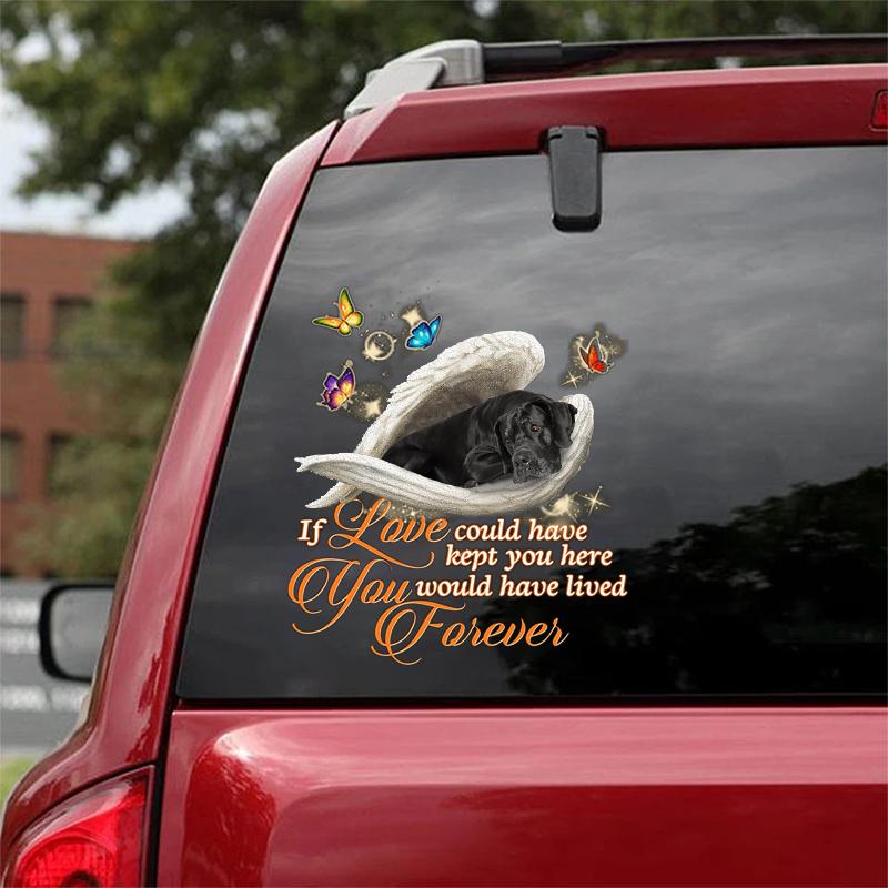 Black great dane Sleeping Angel Lived Forever Decal