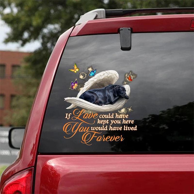 Black labrador retriever Sleeping Angel Lived Forever Decal