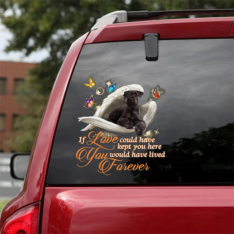 Black schnauzer Sleeping Angel Lived Forever Decal
