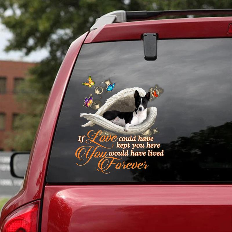 Black white basenji  Sleeping Angel Lived Forever Decal