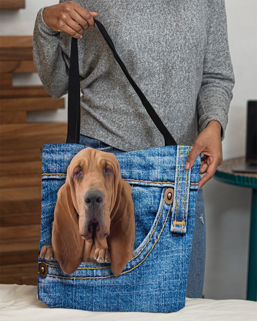 Bloodhound-in pocket-Cloth Tote Bag