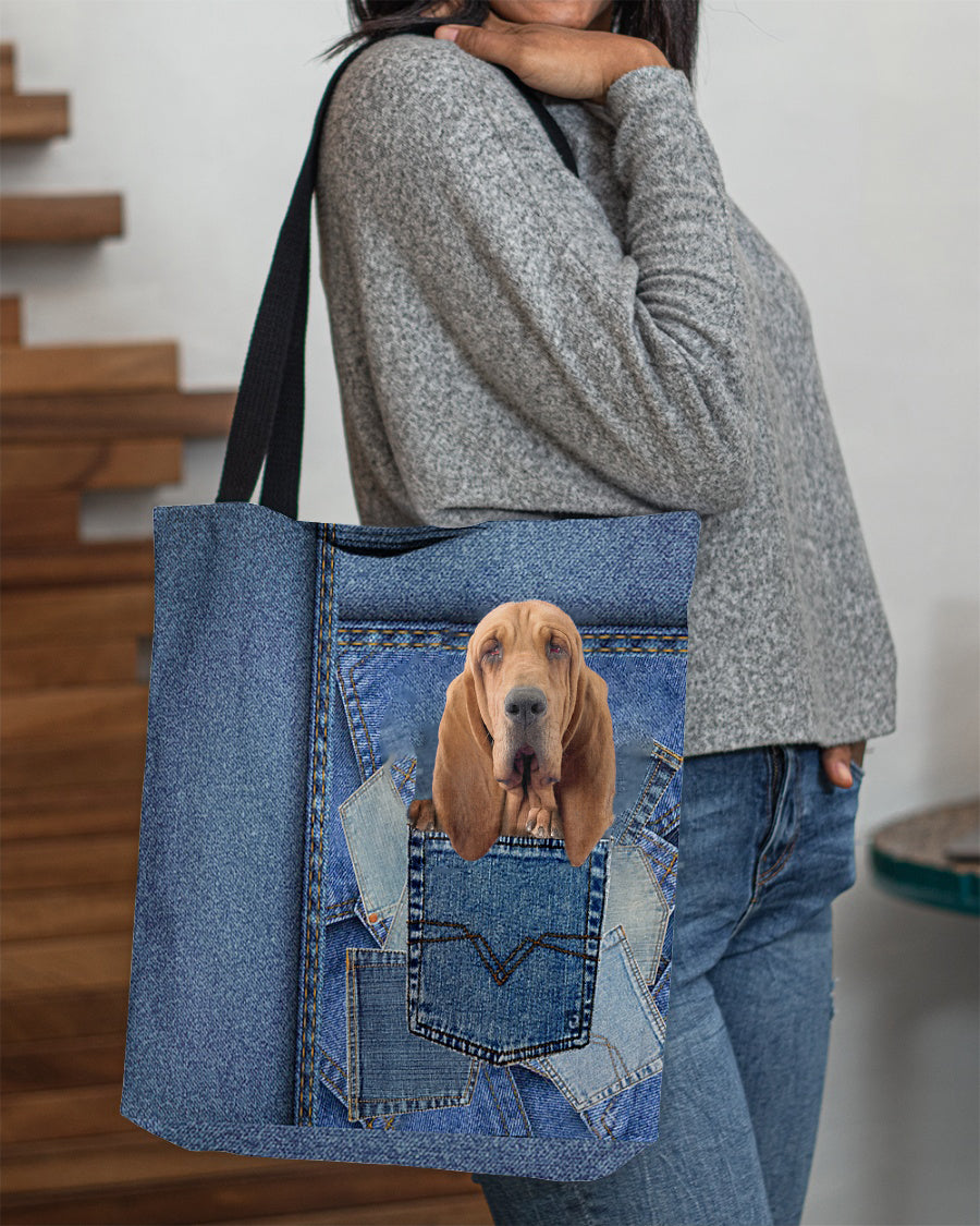 Bloodhound-in pocket2-Cloth Tote Bag