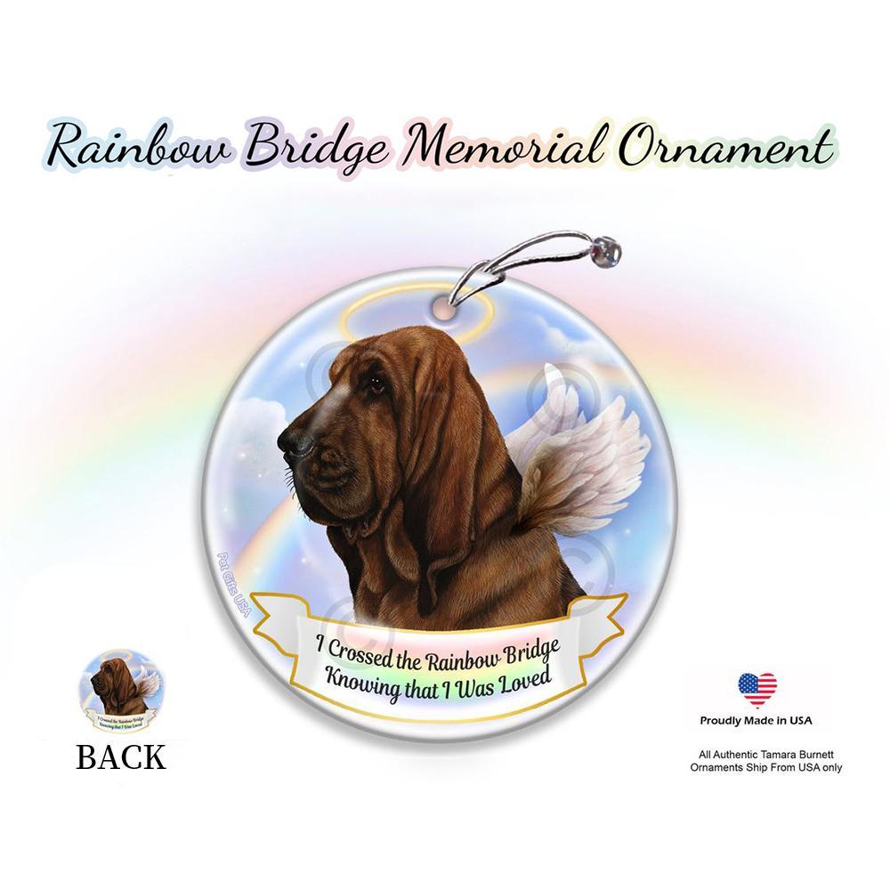 Rainbow Bridge Memorial-Bloodhound Porcelain Hanging Ornament